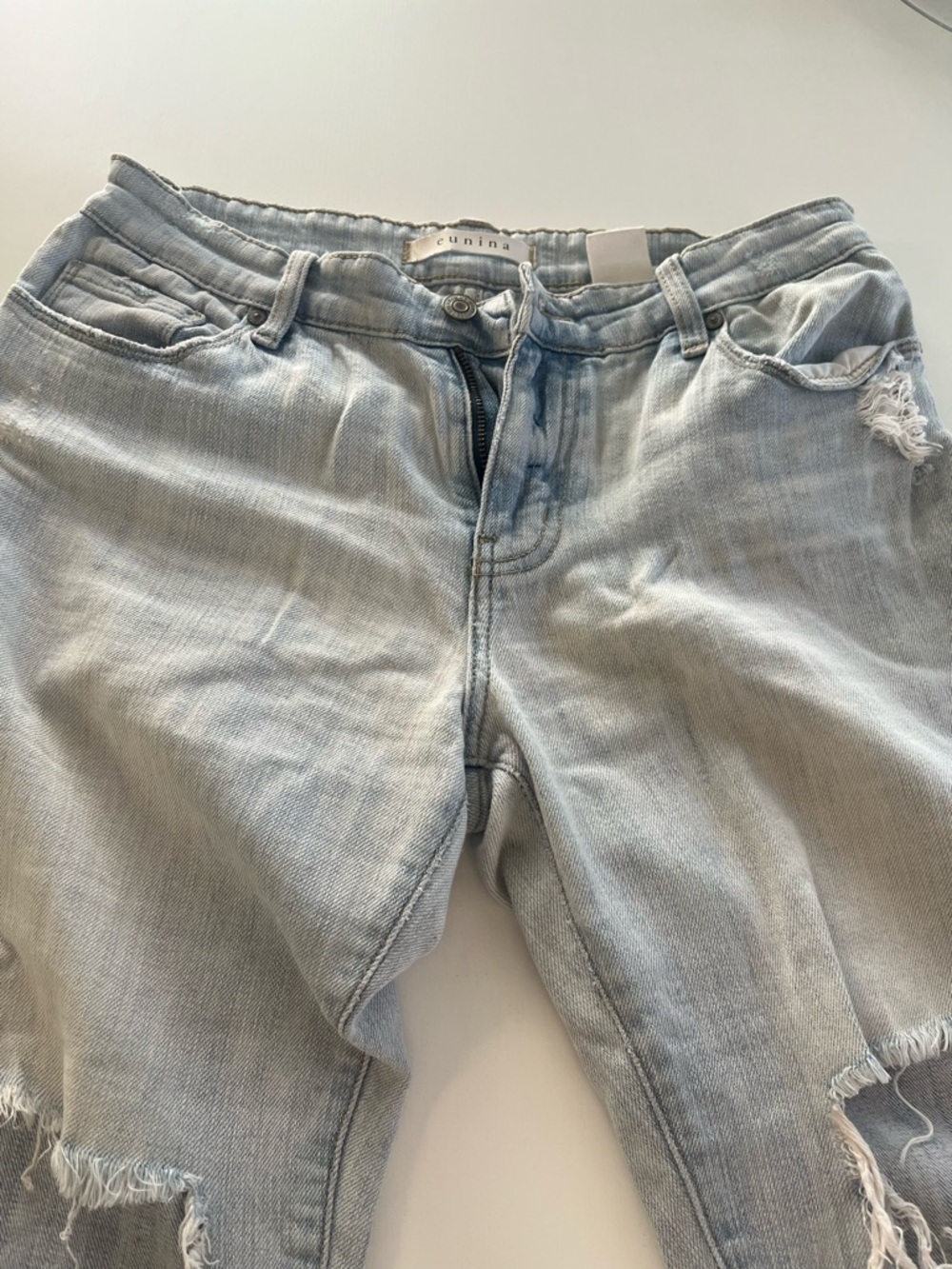 Nina Light Blue Distressed Boyfriend Jeans